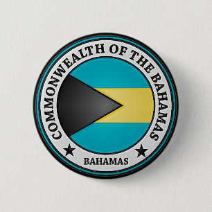 Bahamas Round Emblem Pinback Button