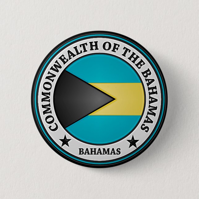 Bahamas Round Emblem Pinback Button (Front)