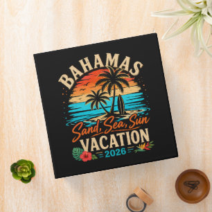 Bahamas Sand Sea Sun Vacation 2026 3 Ring Binder