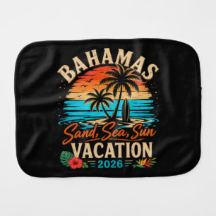 Bahamas Sand Sea Sun Vacation 2026 Baby Burp Cloth