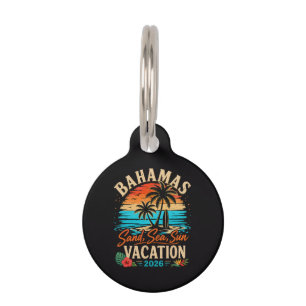 Bahamas Sand Sea Sun Vacation 2026 Pet ID Tag