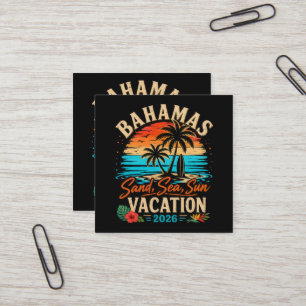 Bahamas Sand Sea Sun Vacation 2026 Square Business Card