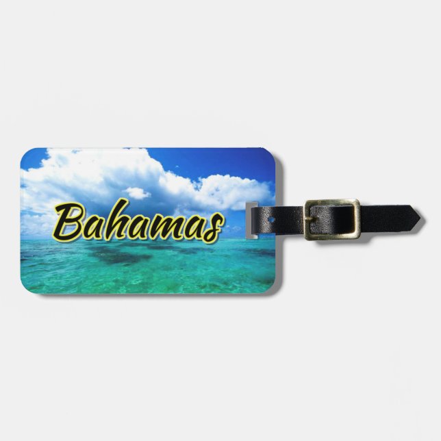 Bahamas sea sky luggage tag (Front Horizontal)