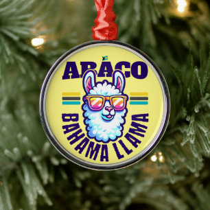 Bahamas Souvenir Gift : Abaco Bahamas Bahama Llama Metal Ornament