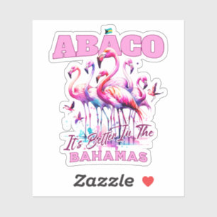 Bahamas Souvenir Gift : Abaco Bahamas Flamingo Sticker