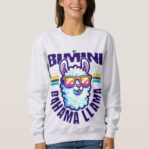 Bahamas Souvenir Gift: Bimini Bahamas Bahama Llama Sweatshirt