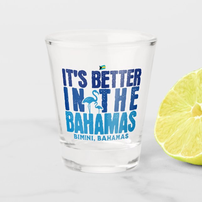 Bahamas Souvenir Gift : Bimini Bahamas Cruise Shot Glass (Front)