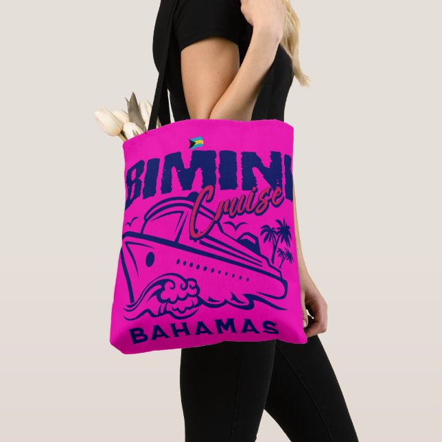 Bahamas Souvenir Gift : Bimini Bahamas Cruise Tote Bag (Close Up)