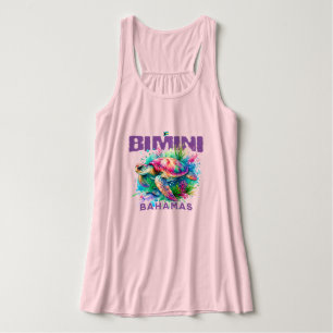 Bahamas Souvenir Gift : Bimini Bahamas Sea Turtle Tank Top