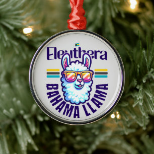 Bahamas Souvenir Gift : Eleuthera Bahamas Llama Metal Ornament