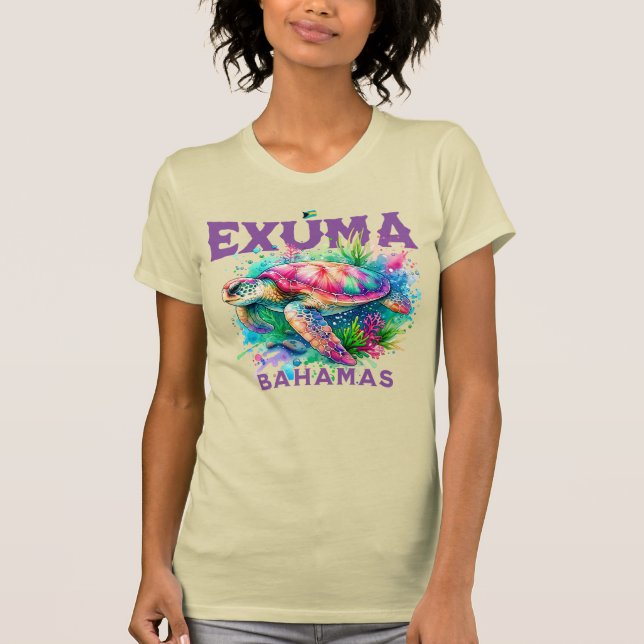 Bahamas Souvenir Gift : Exuma Bahamas Sea Turtle T-Shirt (Front)