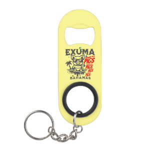 Bahamas Souvenir Gift: Exuma Bahamas Swimming Pigs Keychain Bottle Opener