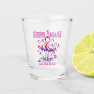 Bahamas Souvenir Gift : Grand Bahama Flamingo Bird Shot Glass