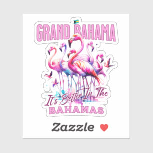 Bahamas Souvenir Gift : Grand Bahama Flamingo Bird Sticker