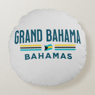 Bahamas Souvenir Gift : Grand Bahama Independence Round Pillow