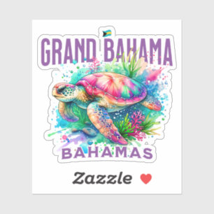 Bahamas Souvenir Gift : Grand Bahama Sea Turtle Sticker