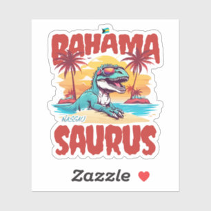 Bahamas Souvenir Gift : Nassau Bahama Saurus T-Rex Sticker