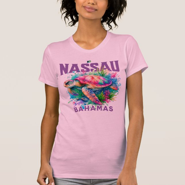 Bahamas Souvenir Gift : Nassau Bahamas Sea Turtle T-Shirt (Front)