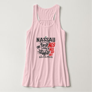 Bahamas Souvenir Gift: Nassau Bahamas Swimming Pig Tank Top