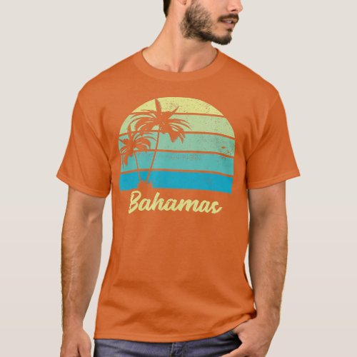 Bahamas Souvenir  Vacation Vintage Palm  T_Shirt