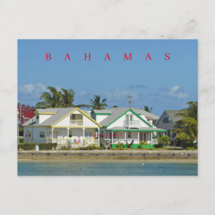 Bahamas Spanish Wells houses view postcard