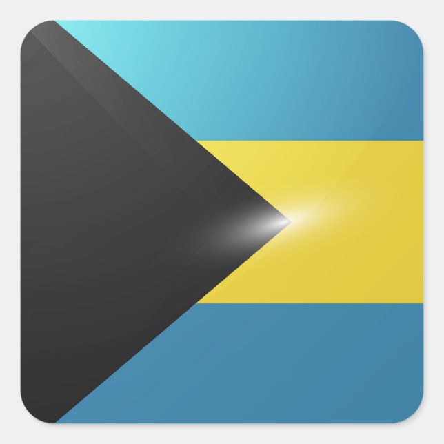 Bahamas square glossy flag sticker (Front)