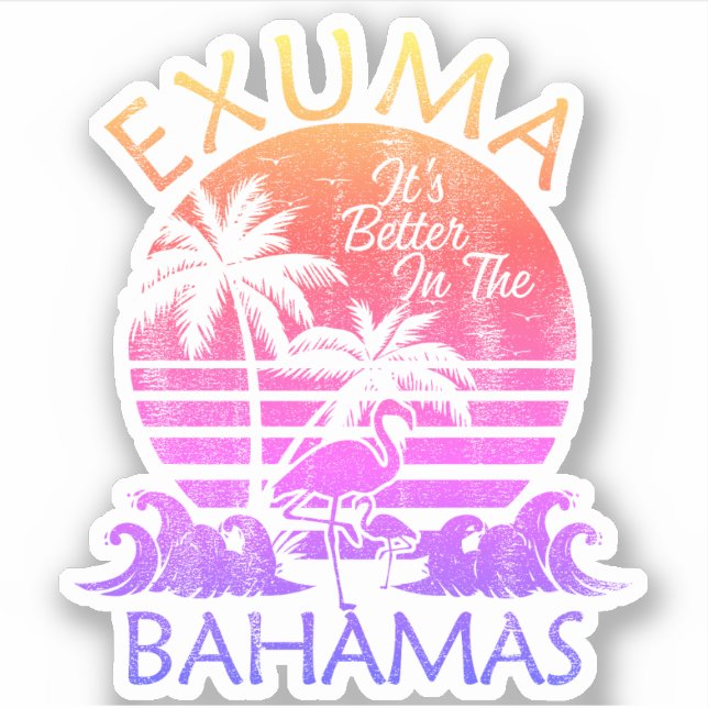 Bahamas Sticker Exuma Vacation Beach Cruise (Front)