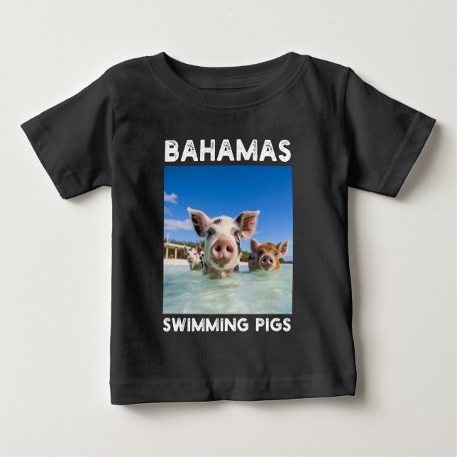 Bahamas Swimming Pigs Exuma Baby T-Shirt (Front)