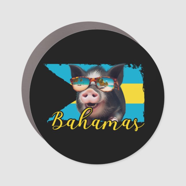 Bahamas Swimming Pigs - Exuma Pig Beach Adventure Car Magnet (Front)