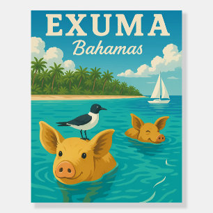 Bahamas Swimming Pigs Tropical Beach Exuma 2025 Foam Board