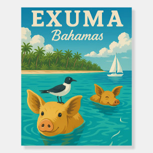 Bahamas Swimming Pigs Tropical Beach Exuma 2025 Foam Board