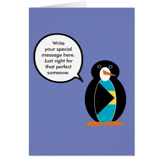 Bahamas Talking Ms Penguin  Cards (Front)