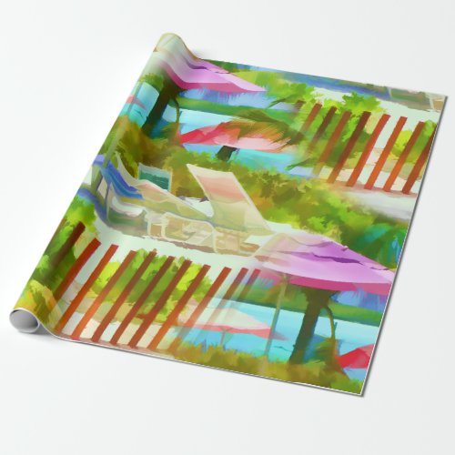 Bahamas Tropical Beach Scene Photography Pattern Wrapping Paper