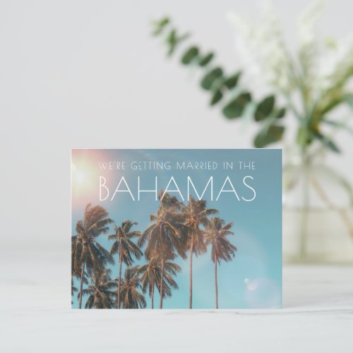 Bahamas Tropical Beach Wedding Save the Date Announcement Postcard