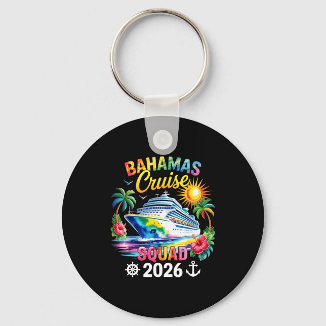 Bahamas Vacation 2026 Squad Family Friends Matchin Keychain (Front)