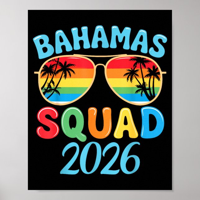 Bahamas Vacation 2026 Squad Family Friends Matchin Poster (Front)
