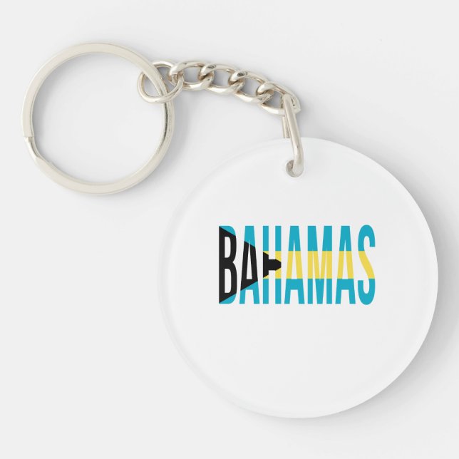 Bahamas Vacation Island Flag Keychain (Front)