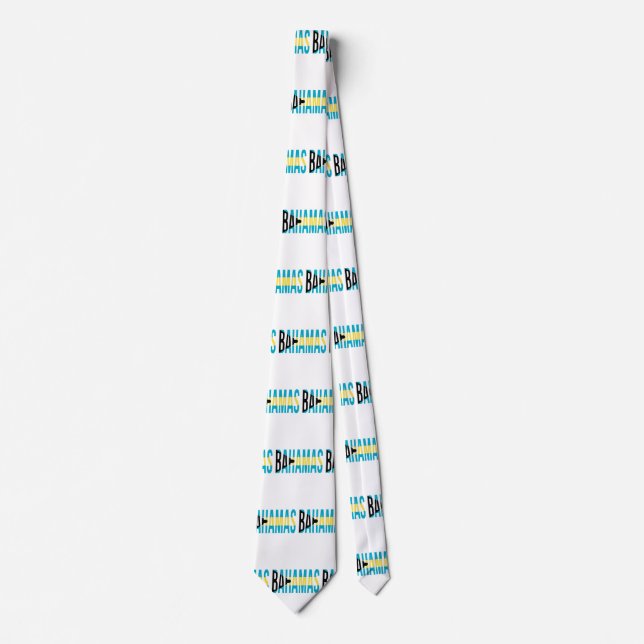 Bahamas Vacation Island Flag Neck Tie (Front)