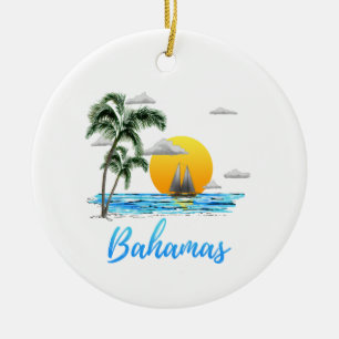 Bahamas Vacation Sailing Ceramic Ornament