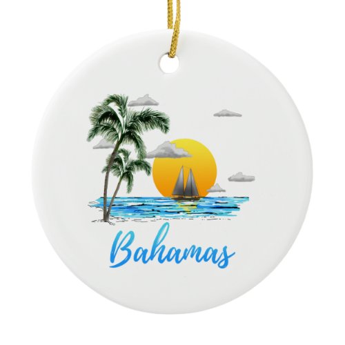 Bahamas Vacation Sailing Ceramic Ornament