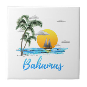 Bahamas Vacation Sailing Ceramic Tile