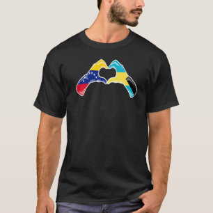 Bahamas Venezuela Flag Bahamians Venezuelan Heart  T-Shirt