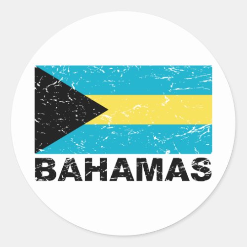 Bahamas Vintage Flag Classic Round Sticker
