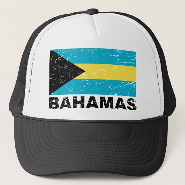 Bahamas Vintage Flag Trucker Hat (Front)