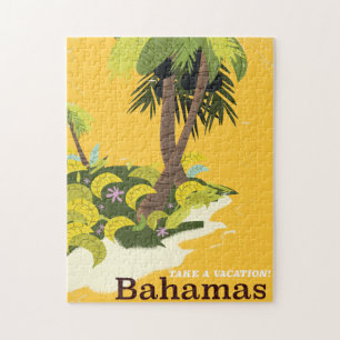 Bahamas vintage old travel print. jigsaw puzzle