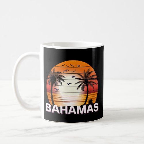 Bahamas Vintage Palm Trees Summer Beach Coffee Mug