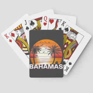Bahamas Vintage Palm Trees Summer Beach Poker Cards