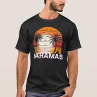 Bahamas Vintage Palm Trees Summer Beach T-Shirt
