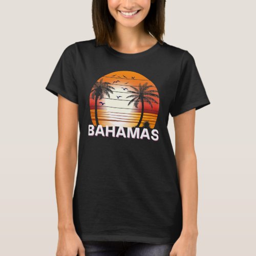 Bahamas Vintage Palm Trees Summer Beach T_Shirt