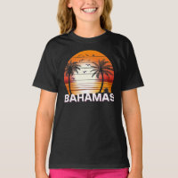 Bahamas Vintage Palm Trees Summer Beach T-Shirt